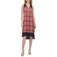 thumbnail image 1 of Dkny Womens Printed Sleeveless Shift Dress, Rust Mix, Medium, 1 of 2