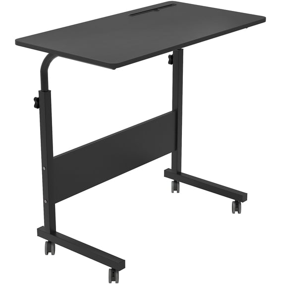 DlandHome 31.5 inches Medium Size Side Table, Adjustable C Table Movable W/Tablet Slot & Wheels, Portable Stand for Bed Sofa, Lap Desk