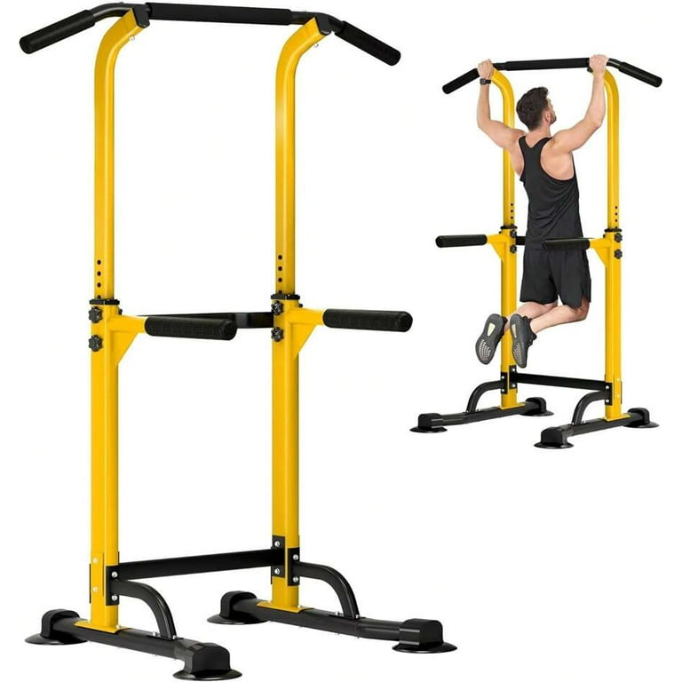 Multi Function Dip Stand DlandHome Power Tower Dip Station – Adjustable Height Pull Up Bar, Multi-Function Home Gym Multi-function Workout Station