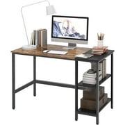 DlandHome Storage Desk Studio Table  55.1 Inch Large Desk Computer Desk Home Office Table with Storage Shelves Study Writing Desk with Splice Board DUS-CXYM-PB001B-140