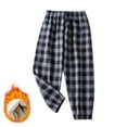 thumbnail image 1 of Dlasu Toddler Boys Plaid Print Pajama Pants Sleep Pants Winter Warm Comfortable Boy's Loose Sleepwear Trousers, 1 of 4