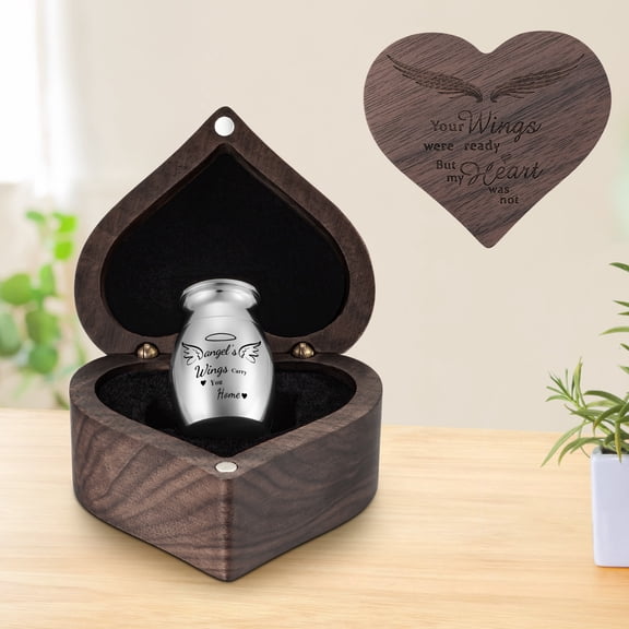 Dletay Small Keepsake Urns for Human Ashes Heart Shaped Box Mini Cremation Urns for Women Men 1.2 Inches Memorial Funeral Urn