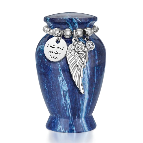 Dletay Small Urns for Human Ashes Keepsake 2.85 Inches Memorial Mini Cremation Urn for Women Men Aluminum Decorative Funeral Urns