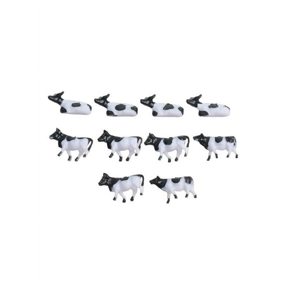 Dleadar 1:75 Scale Diorama Model Cows Animal Set for Farm Scene DIY Model Making ABS Plastic 10 Pcs Landscape Miniature Animals