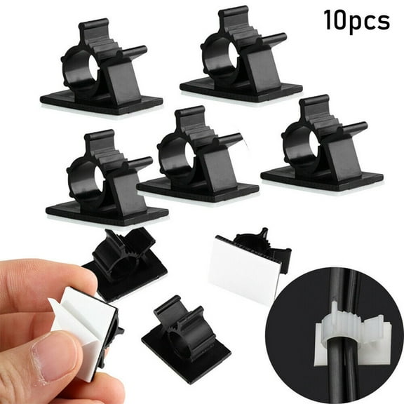 Dleadar 10/20/50Pcs Adhesive Cable Clips Cord Management Wire Holder Organizer Clamp Desk Tidy Cable Manager In Car Home Office Clips House