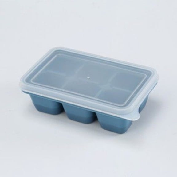 Dleadar 11.5cm*7cm*4cm Food Grade Material Ice Cube Mold Box PP+Silicone Soft Bottom Easy Demoulding 6 Grid Pink Blue Gray Home Decor