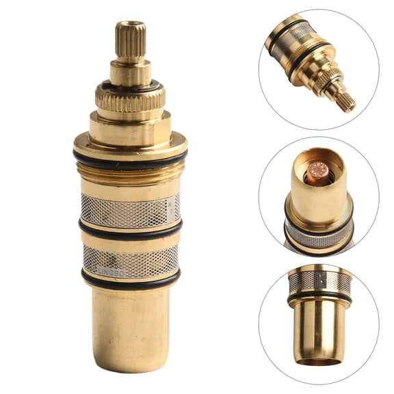 Dleadar Brass Replacement Thermostatic Cartridge Shower Mixer Valve Bar Repair Kit Bathroom Water Temperature Control Faucet Cartridges Home Decor