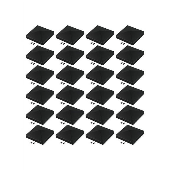 Dleadar Fence Post Cap With Pre-Drilled Holes Black Plastic Pyramid For 4x4 Inches Posts Outdoor Post Cap Protection Garden Supplies Home Decor