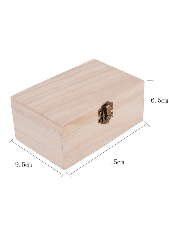 Plain Wooden Hinged Storage Box Set - Square Craft Box for Home Organization (M Sizes) - Paulownia Wood Keepsake Wedding Christmas Box