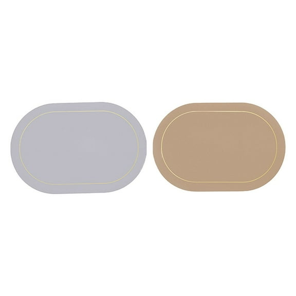Dleadar Premium Double-Sided Faux Leather Oval Placemats - Heat Resistant,Non-Slip Home Decor