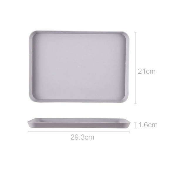 Dleadar Rectangular Serving Tray Anti Slip Scratch Resistant Plastic Food Serving Tray Non-slip Heat-resistant No Fading Heightened Edge Home Decor