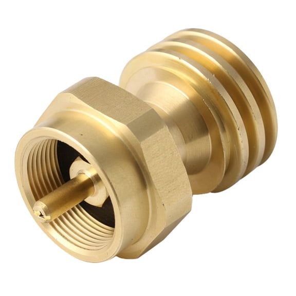 Dleadar Solid Brass Propane Tank Adapter 1lb to 20lb Converter for BBQ Grills Camping Stoves Heaters Lanterns Smokers Outdoor Cooking Accessories with Auto Shut-Off Safety Feature