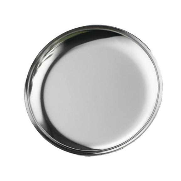 Dleadar Stainless Steel Storage Tray Round Jewelry Plate Cosmetics Plate Dish Dessert Nail Art Desktop False Nails Dish Multi Tools Home Decor