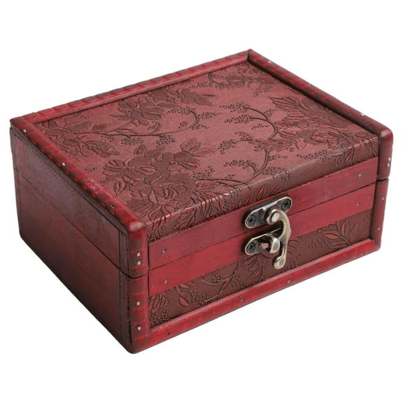 Dleadar Vintage Wooden Storage Box With Buckle Jewelry Storage Box Organization Box House