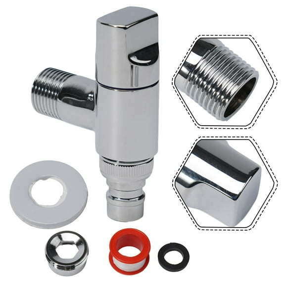 Dleadar Washing Machine Faucet Water Stop Quick Opening Angle Valve G1/2 Interface Stainless Steel Angle Valve Bathroom Accessories House