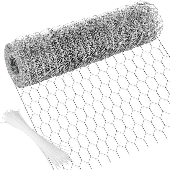 Dleader 13.7 In x 32.8 FT Galvanized Hexagonal Wire Mesh for Garden & Poultry Fencing Home Decor