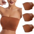 thumbnail image 1 of Dlentnea 3 Pack Womens Bandeau Bras Padded Strapless Full Coverage Bralette Bra Seamless Stretchy Crop Top, 1 of 7