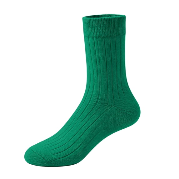 Dlentnea Boys Girls Solid Color Crew Socks Cotton Comfort Breathable Casual School Uniform Basic Sock