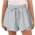thumbnail image 1 of Dlentnea Girls Athletic Shorts Flowy Elastic Waist Drawstring Running Workout Casual Summer Pants Clothes, 1 of 7