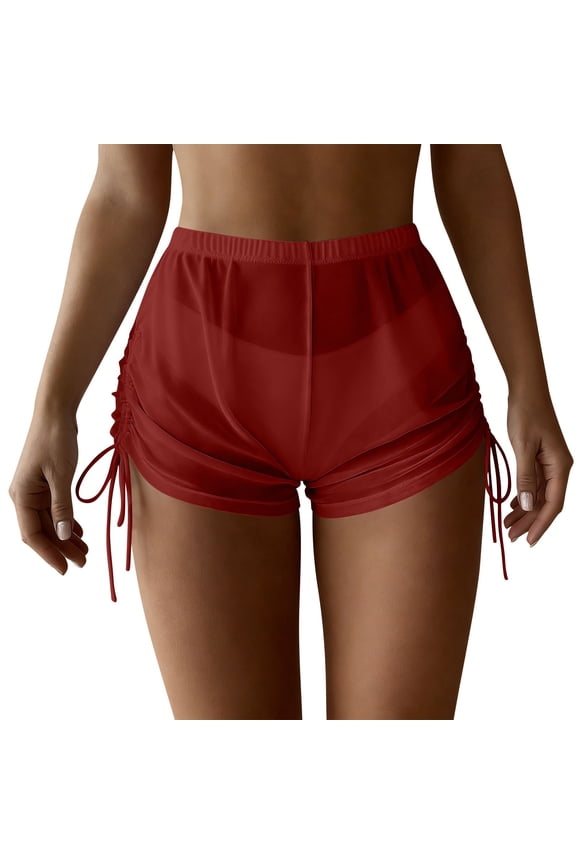 Women Bikini Shorts Mesh Bottom Swimsuit Beach Cover up Bathing Suit Coverup Swimwear for Womens