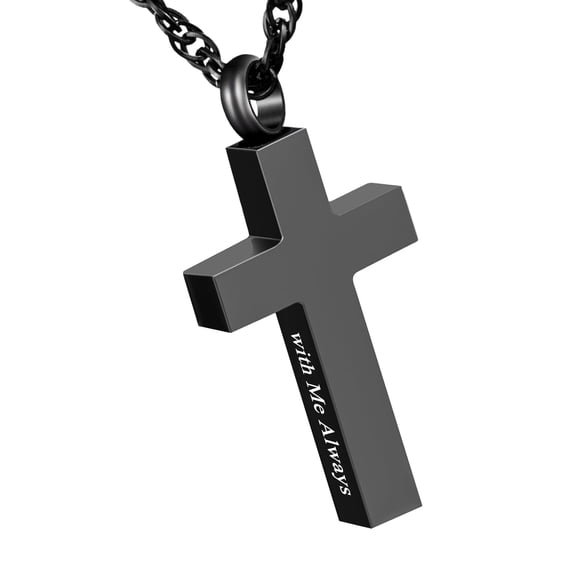 Dletay Cremation Cross Necklace for Ashes Stainless Steel Cross Urn Pendant for women men