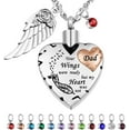 thumbnail image 1 of Dletay Heart Cremation Necklace for Ashes Cremation Jewelry with 12 Birthstones Urn Necklace for Ashes-Your Wings were Ready but My Heart was Not, 1 of 14