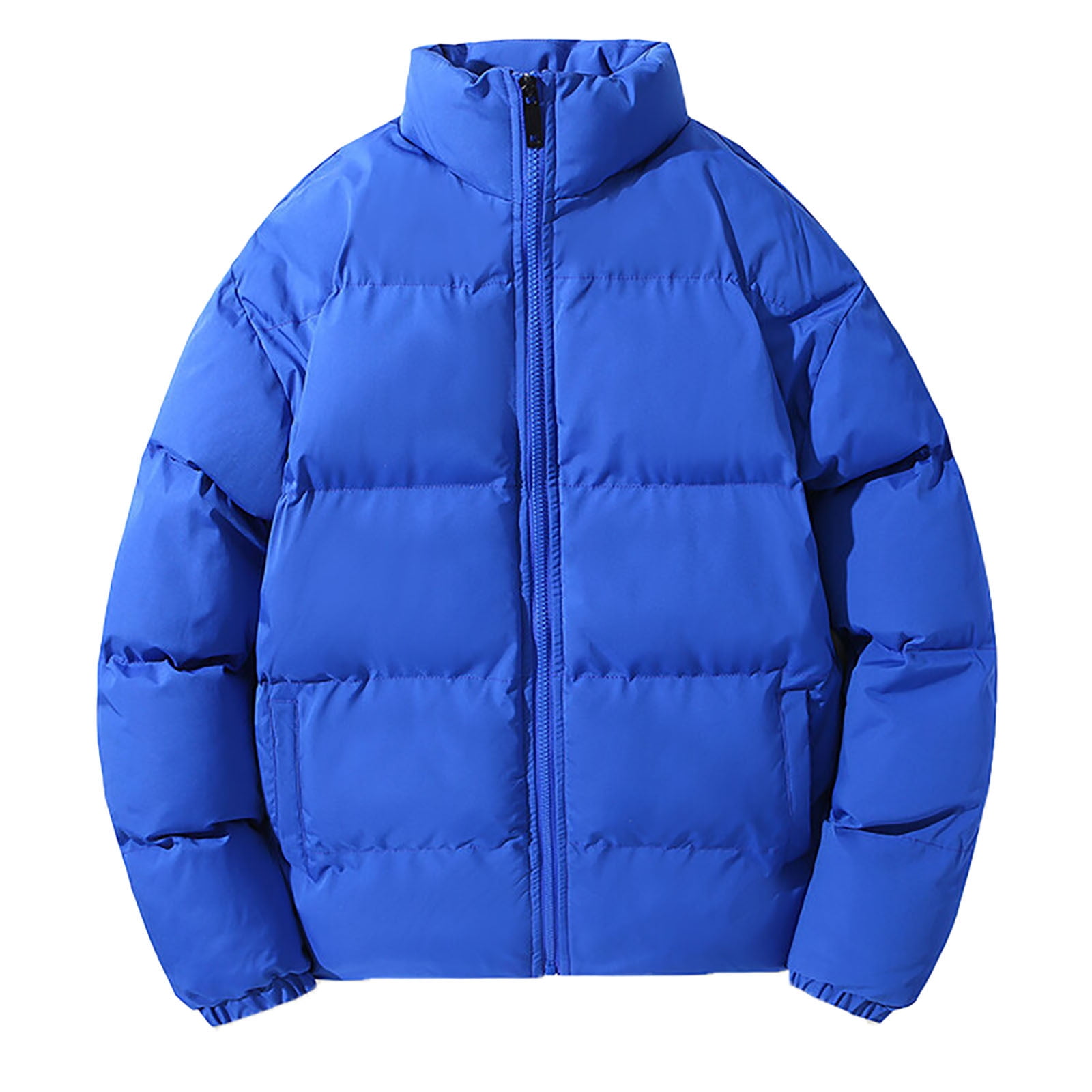 Dllmjing 2024 Men's Comfort Outdoor Down Coats No Hat StandUp Collar