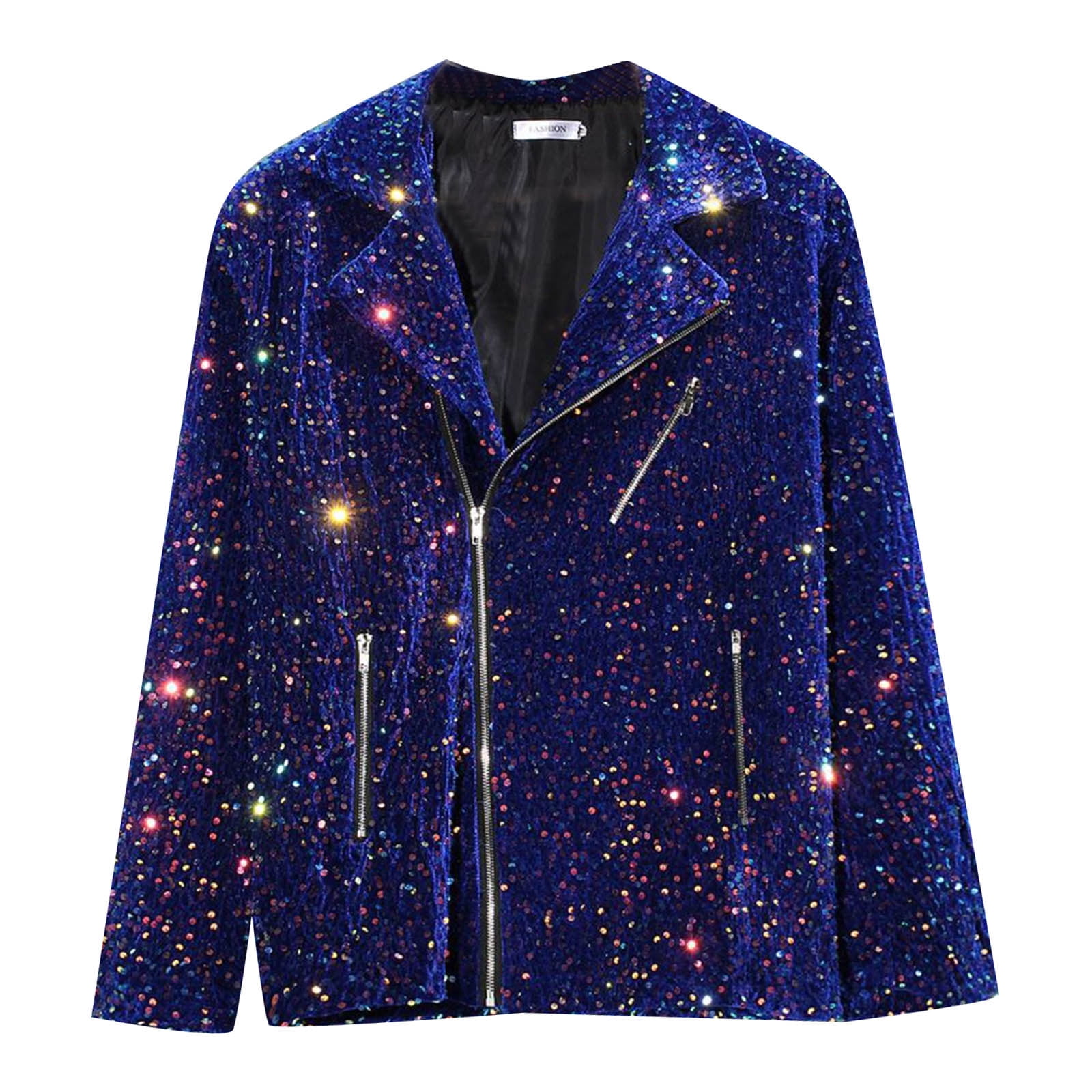 Dllmjing 2024 Men's Comfort Outdoor Parkas Dress Glitter Color Change