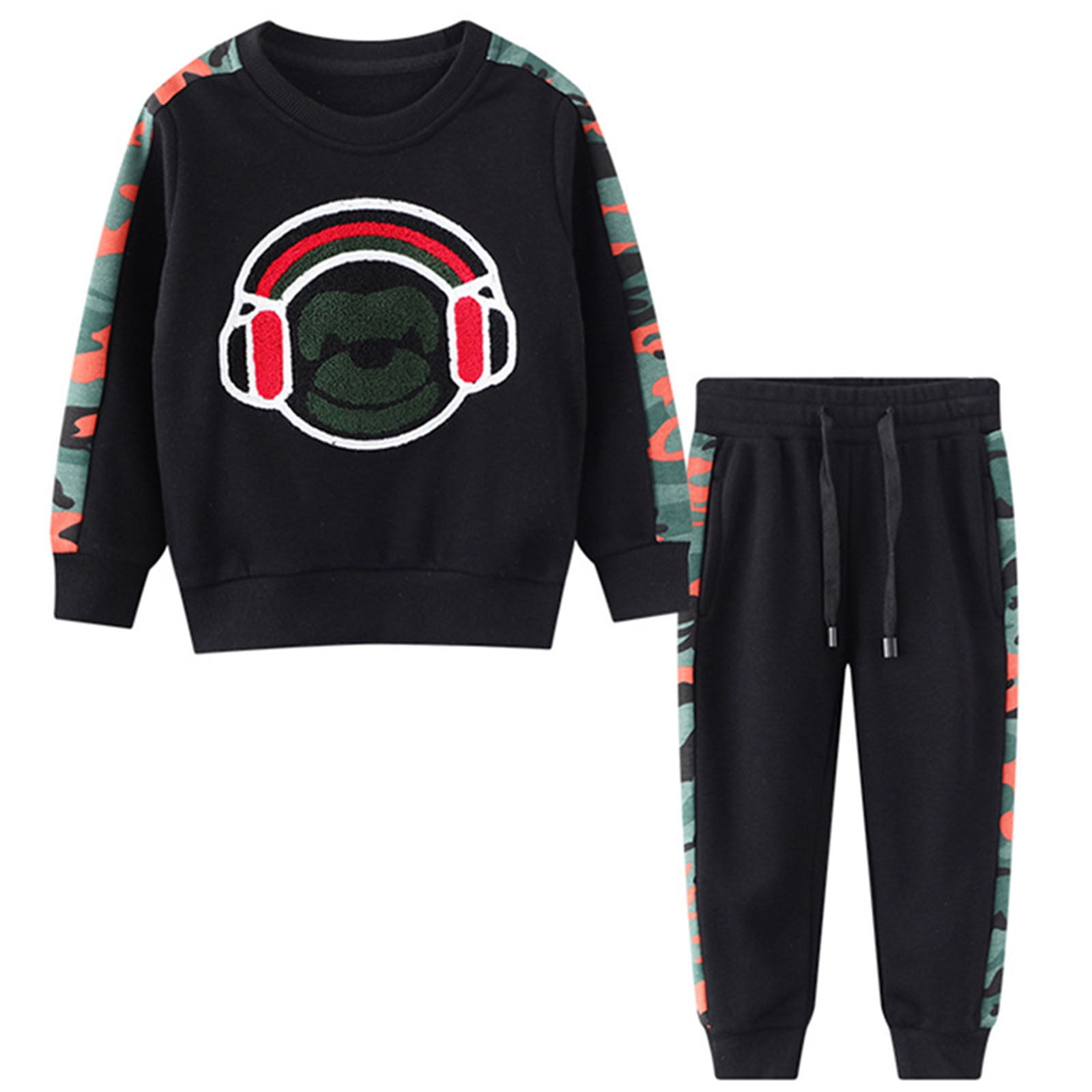 Dllmjing Loose Fit Style Outfits Set For Child Toddler Boy Sweatshirt