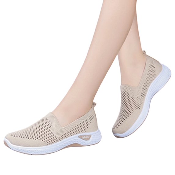 Dlongli Women Slip On Walking Shoes Mesh Breathable Arch Support Casual Shoes Lightweight Comfort Sneakers for Ladies
