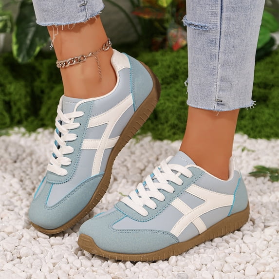 Dlongli Unisex Retro Sneaker for Men Women Walking Shoe | Lace Up Low Profile Trainer Sneakers Lightweight Comfortable Non Slip Shoes