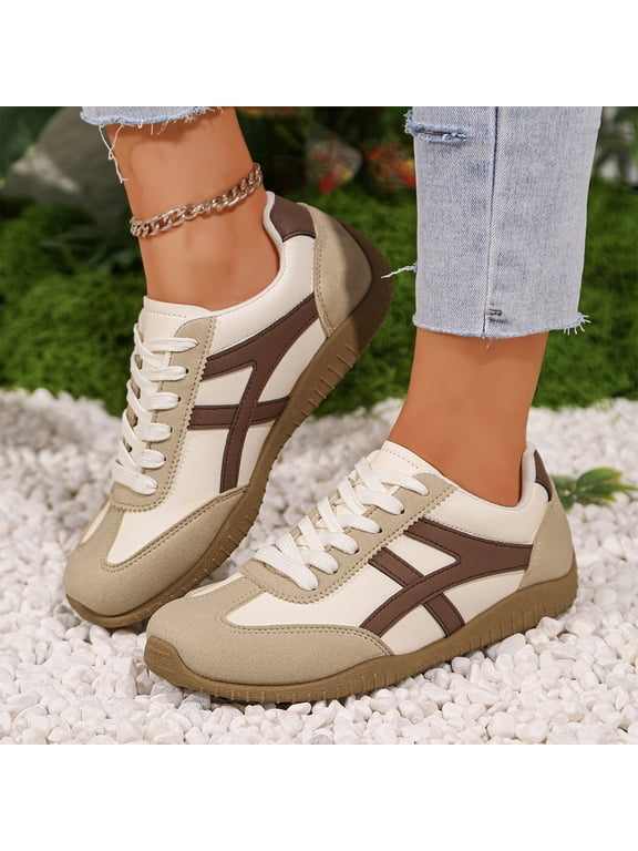 Unisex Retro Sneaker for Men Women Walking Shoe | Lace Up Low Profile Trainer Sneakers Lightweight Comfortable Non Slip Shoes