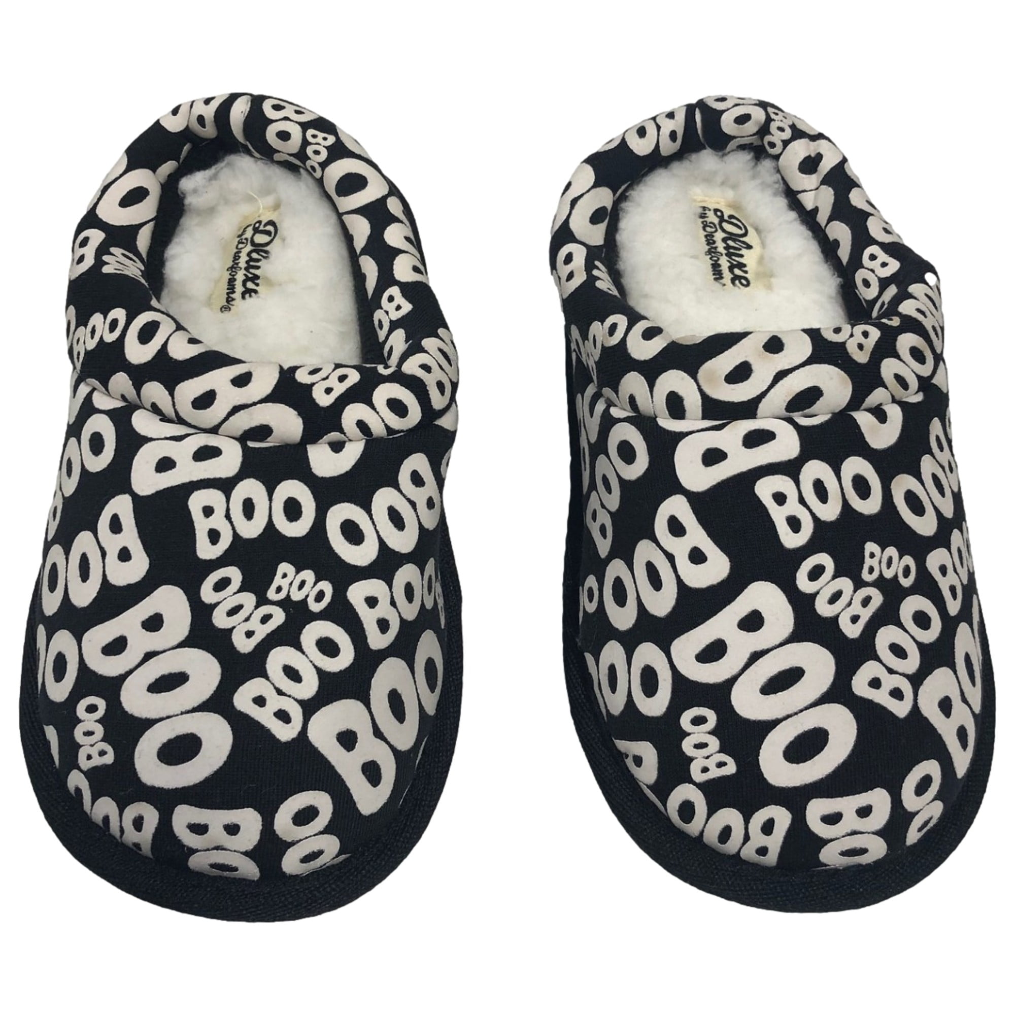 Dluxe by Dearfoams Toddler Boys Girls Black Boo Print Halloween