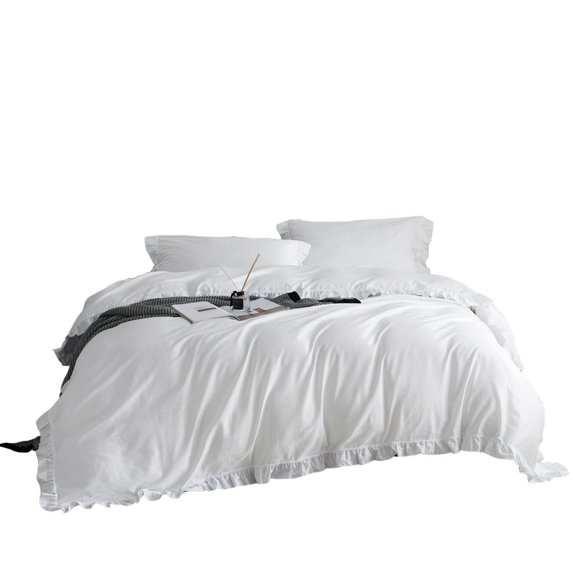 Dm807T - Twin Size 4 Piece Duvet Cover Set Ruffled Bedding Cotton