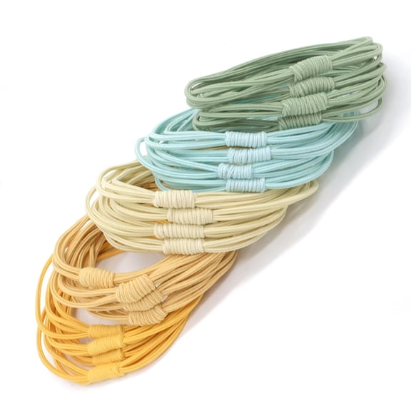 No Dmamage Hair Ties for Girls,Women,Men,Large Pony tails Hair Ties,Handmade Bracelets, Hair Tie for Thick Curly Hair,20Pcs,4-1 Design,Hair Elastics (Slight green yellow)