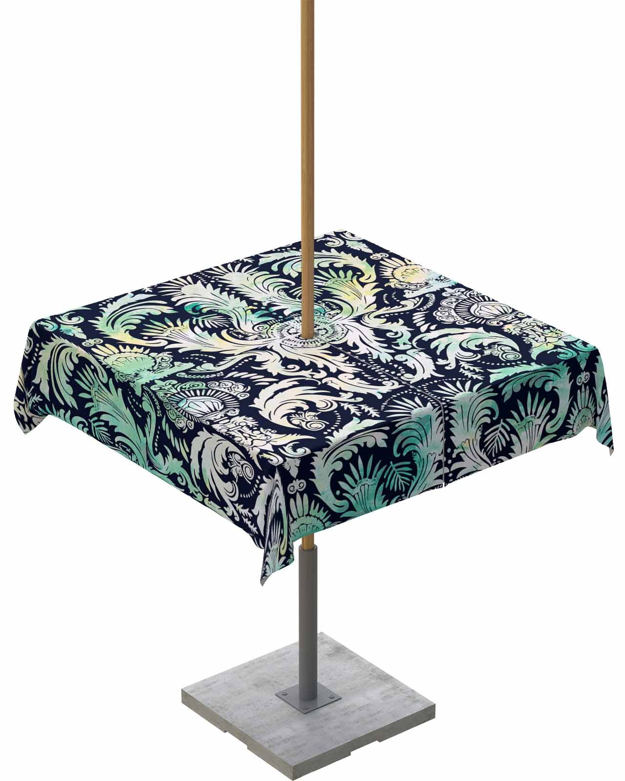 Dmask Seamless Vector Pattern Square Tablecloth with Zipper,Waterproof