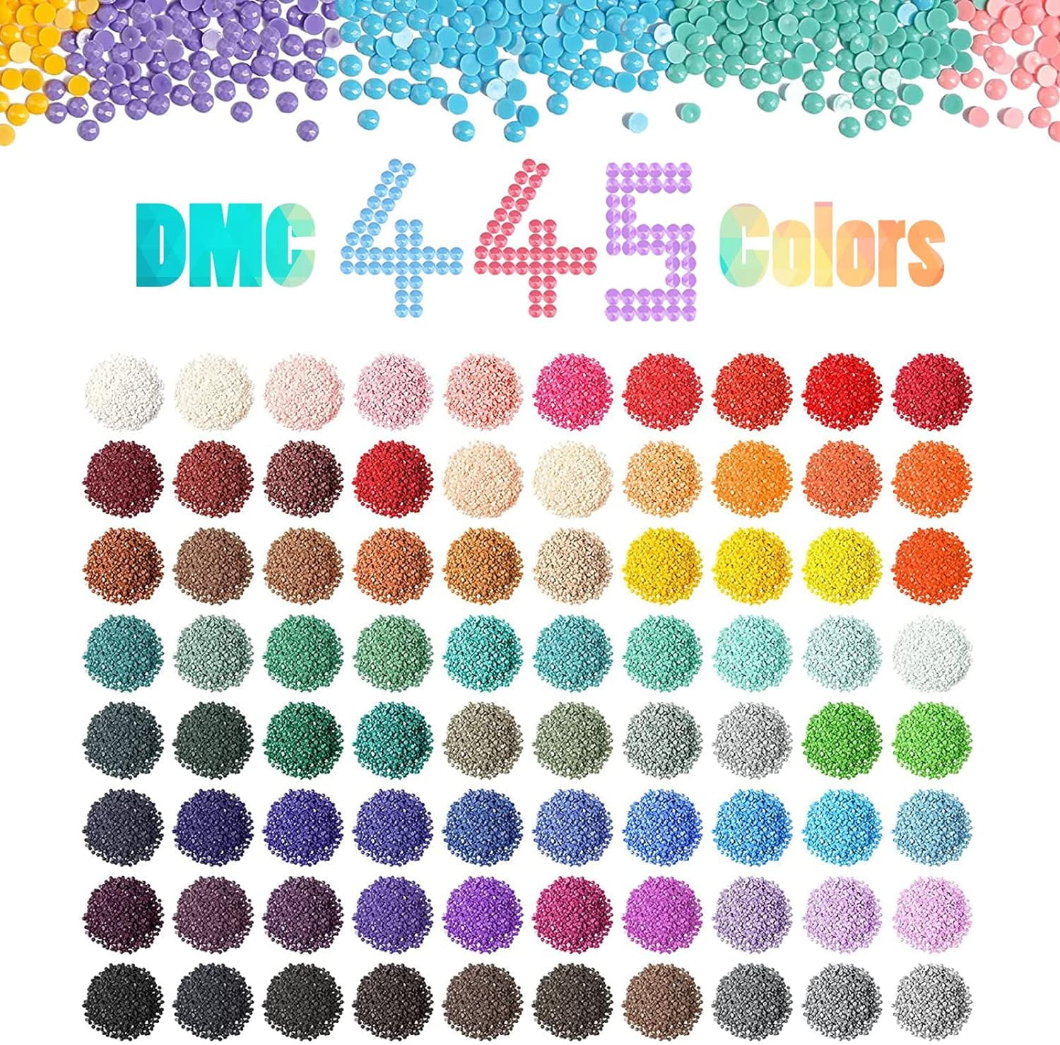 Dmc 445 Diamond Painting Beads,2000Pcs Round Square Diamond Painting