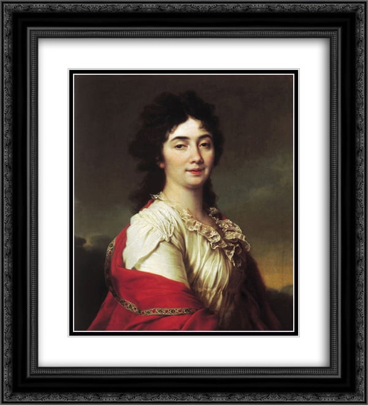 Dmitry Levitzky 2x Matted 20x24 Black Ornate Framed Art Print 'Portrait of Anna Stepanovna Protassova, the former maid of honor of Catherine II'