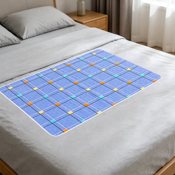 Dmlomu Reusable Waterproof Bed Pads, Cotton 4-Layer Non-Slip Mattress Protector, Portable Leak Proof Absorbent Bed Mat for College Dorm Adults