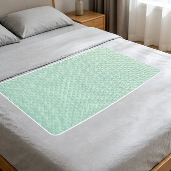 Dmlomu Reusable Waterproof Bed Pads, Cotton 4-Layer Non-Slip Mattress Protector, Portable Leak Proof Absorbent Bed Mat for College Dorm Adults