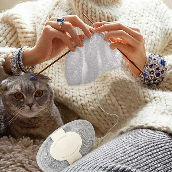 Dmlowu Under $1 Wool Yarn for Crocheting, Luxury Soft Wool Velvet Crochet Yarn, Thick Worsted Weight Yarn for Knitting Sweaters Gloves Scarf Diys Toys, Multicolor Fiber Wool Yarn, Gray