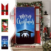 Dmlowu 2025 Christmas Door Decorations - 35x79 inch Christmas Door Cover for Christmas Front Door Decorations, Merry Christmas Door Decorations for Holiday Party