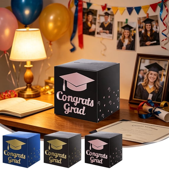 Dmlowu 2026 Graduation Gift Box, Congrats Foldable Grad Card Box Keepsake Box for Greeting Cards Favors Decor, 2026 Graduation Decorations