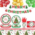 thumbnail image 1 of Dmlowu 24pcs Christmas Paper Plates and Napkins Set - ​Disposable Christmas Party Plates and Cups and Napkins Sets for Holiday Party Decor, 16pcs Christmas Decorations Paper Plates, 1 of 7
