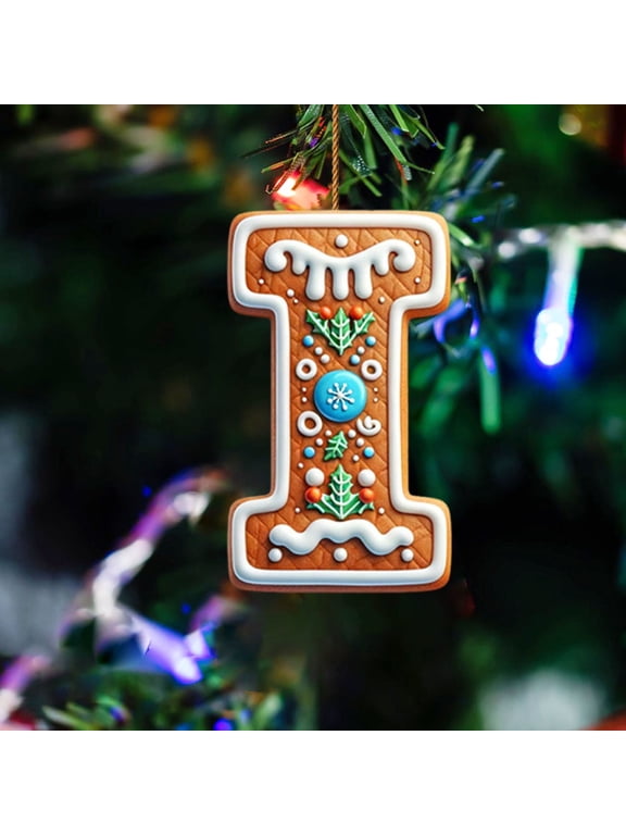 26 Letter Christmas Tree Ornaments - Initial Letter Christmas Ornaments Gift for Holiday Party Decor, DIY Tear-off film Holiday Name Speller