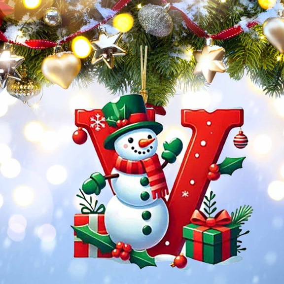 Dmlowu 26 Letter Christmas Tree Ornaments, Lightweight Christmas Ornaments for Xmas Tree, Personalized Christmas Decorations Pendant Gifts for Holiday Party, DIY Hanging Decor
