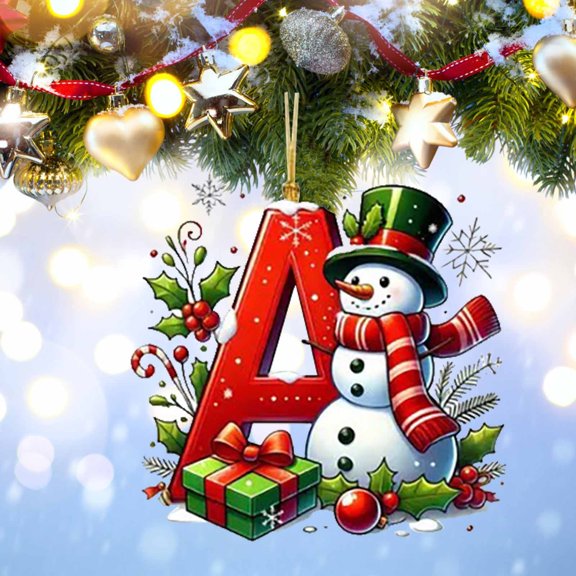 Dmlowu 26 Letter Christmas Tree Ornaments, Lightweight Christmas Ornaments for Xmas Tree, Personalized Christmas Decorations Pendant Gifts for Holiday Party, DIY Hanging Decor