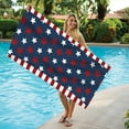 thumbnail image 1 of Dmlowu 4th of July Beach Towels, Red White Blue Star Flag Print Microfiber Pool Towels, Sandproof Quick Dry Beach Blanket, Patriotic Bath Towels for Independence Day, 1 of 5