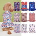 thumbnail image 1 of Dmlowu 4th of July Patriotic Dog Dress, Red White Blue Star Pattern Dog Clothes, Breathable Summer Party Outfit for Pets (5.5-8.8 lbs), 4th of July Decorations, 1 of 7