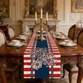 thumbnail image 1 of Dmlowu 4th of July Table Runner, Patriotic Table Cloth with Gnome and Star Pattern, Red White Blue Table Decor for Independence Day Dining, "13 x 35.4", 1 of 6